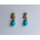 Small Flower, Bow & Briolette Drop Earring