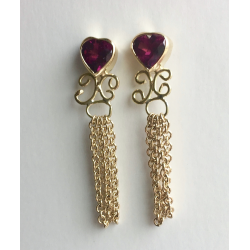 Heart & Chain Tassle Earring