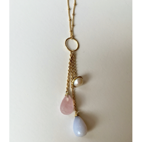 Swinging Briolette & Pearl Pendant