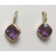 Amethyst Cushion String Earring