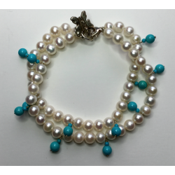 Freshwater Pearl & Turquoise Bracelet