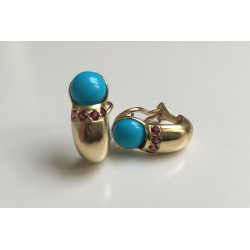 Turquoise Cabochon Shrimp Earring