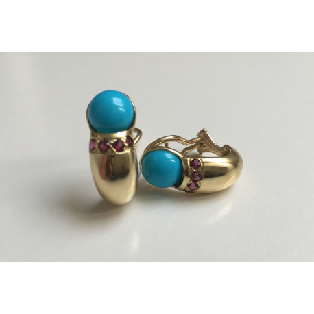 Turquoise Cabochon Shrimp Earring