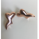 Heart Lightning Climber Earring, silver with pink gold plating