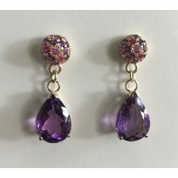 Pave Ball & PS Amethyst Drop