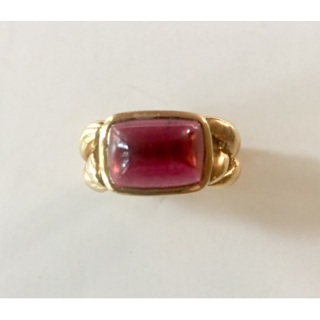 Braid Ring - Cabochon Rubelite Tourmaline