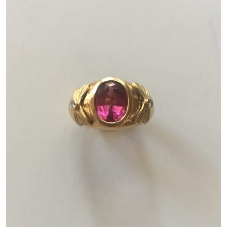 Lynne Bow Ring - Pink Tourmaline, Diamonds