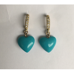 Turquoise Hearts on a String