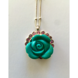 Turquoise Rose Pendant