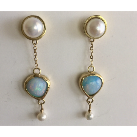 Opal & Pearl Earrings